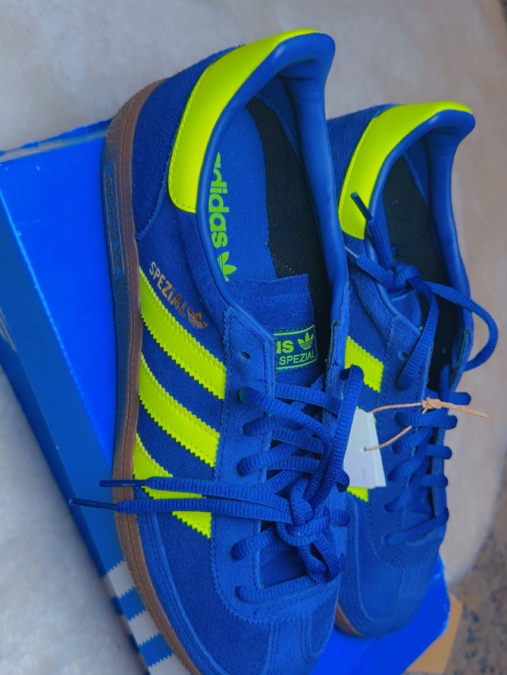 adidas Men's Blue & Neon Yellow Spezial Suede Sneakers